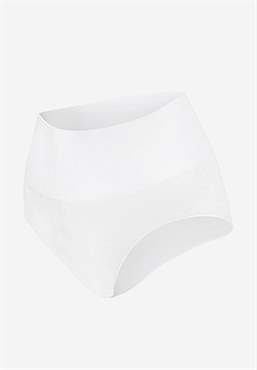 White maternity panties with a high rib - Organically grown - front view no body