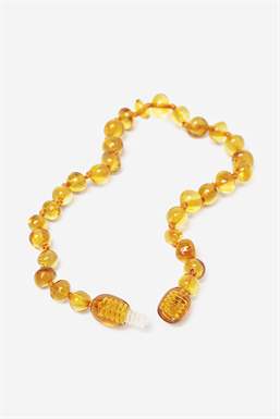 Adult amber bracelet - Cognac - 100% natural material - lock is here open