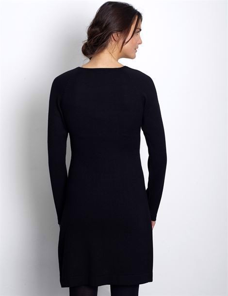 Black nursing dress with round neck