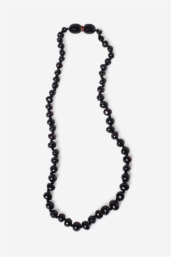 Baby/Toddler Necklaces - Black- 100% natural - seen with closed lock