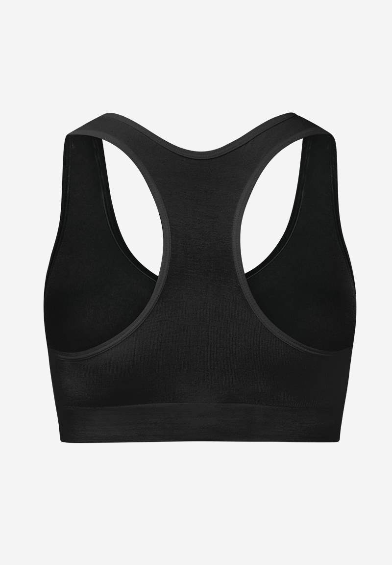 Black nursing bra for night and day in Organically grown bamboo