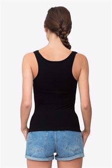 Black nursing tanktop  and top for breastfeeding - Organically grown - Seen from behind